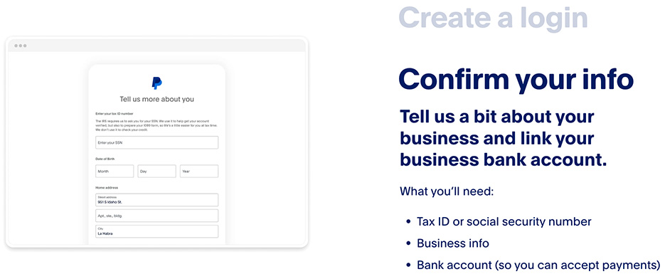 Requirements Create PayPal Account